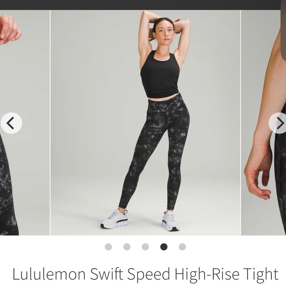 Lululemon Women’s Black Swift Speed High-Rise Tights Aquila Black Ice Dye Size 2